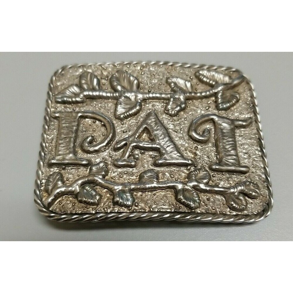 Vintage Estate Silvertone Buckle PAT Belt Buckle Ladies Rodeo Wear Rare Western